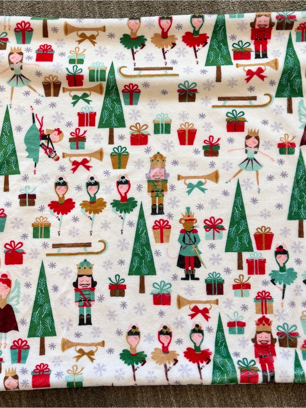 Minky Couture Holiday Nutcracker Pillowcase - Green, Red, Gold